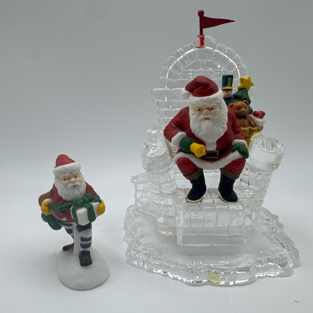 DEPT 56 CHRISTMAS SNOW VILLAGE HERITAGE VILLAGE I'LL NEED MORE TOYS SET OF 2